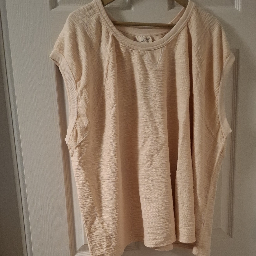 Universal Thread Cream Relaxed Boxy Muscle Tee - Picture 3 of 5